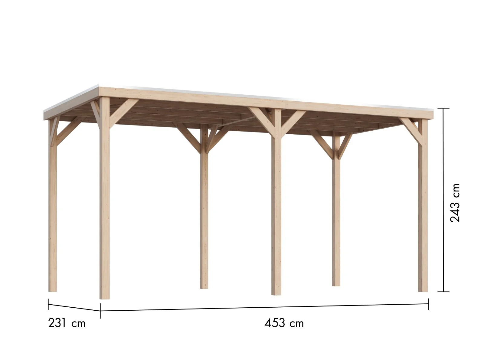 Karibu Pavillon Cubeco im Set mit 1 Verlängerung, natur - Image 3