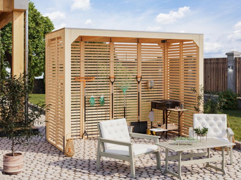 Karibu Pavillon Cubus halb, natur - Image 6