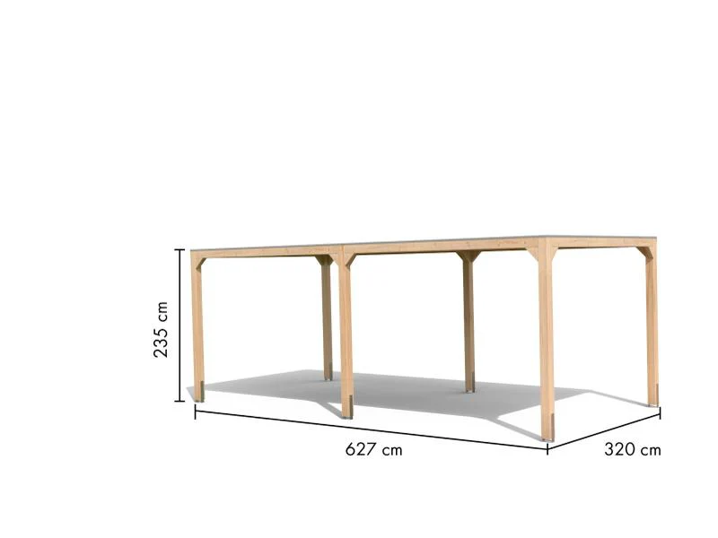 Karibu Pavillon Cubus im Set mit 2 Verlängerung, natur - Image 4