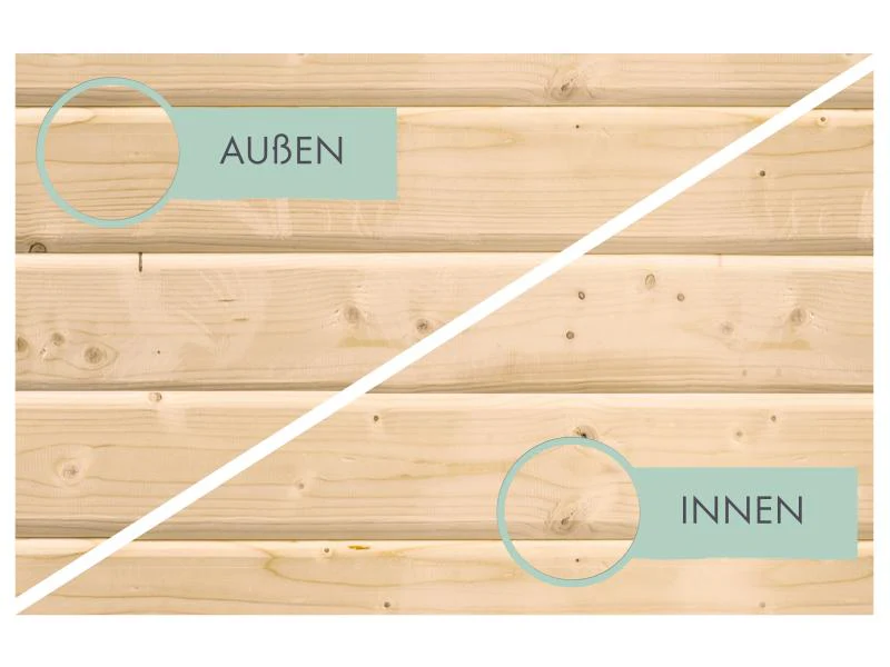 Karibu Pavillon Cubus im Set mit 2 Verlängerung, natur - Image 7