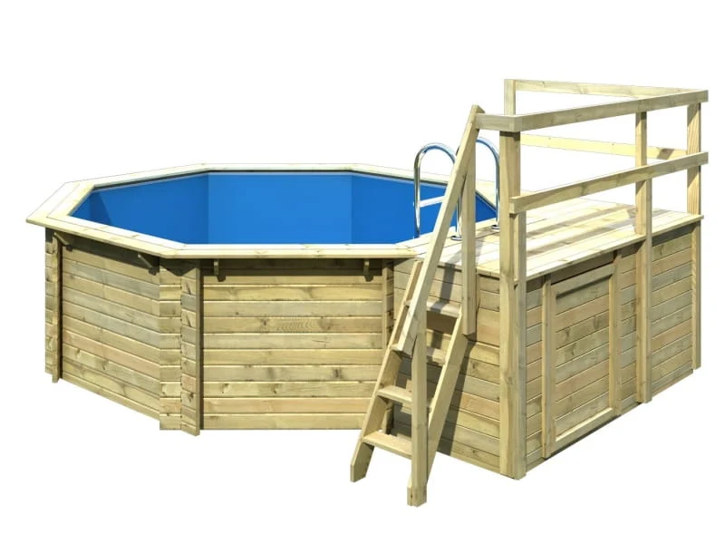Karibu Pool Modell 1 Variante C, mit Terrasse im Set inkl. Filteranlage und Skimmer - Image 2