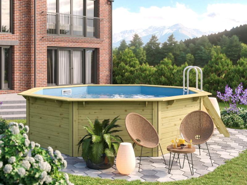 Karibu Pool Modell 1 X im Set mit Terrasse kdi - Folie Blau - Image 3