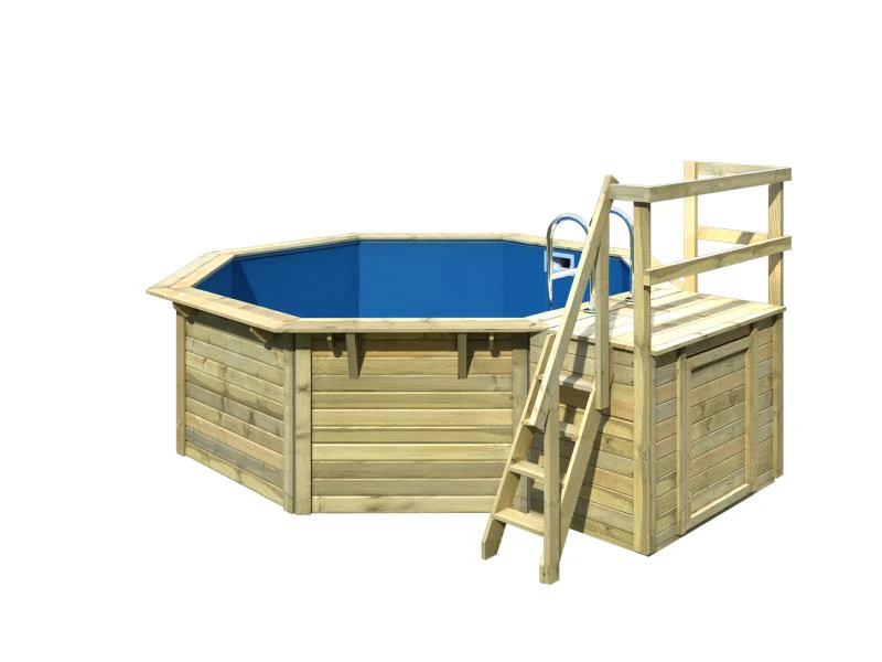 Karibu Pool Modell 1 X im Set mit Terrasse kdi - Folie Blau - Image 4
