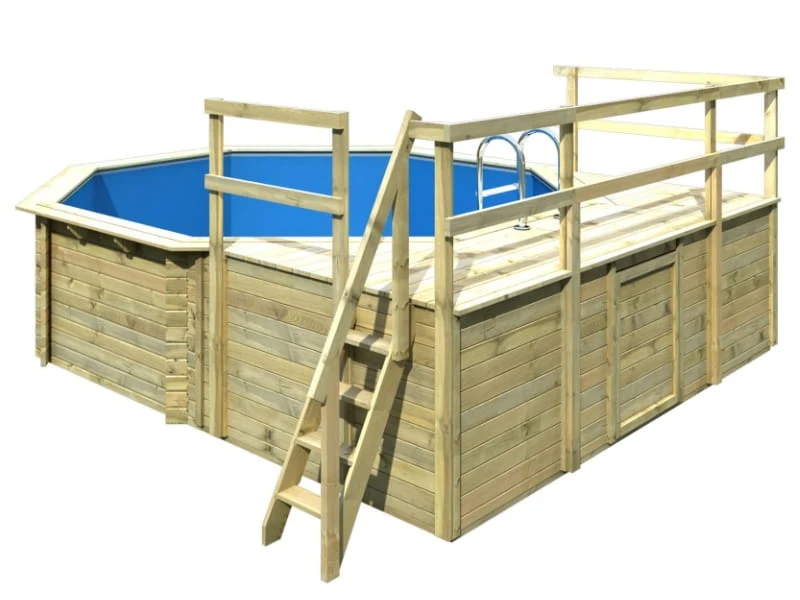 Karibu Pool Modell 2 Variante D, mit Terrasse im Set inkl. Filteranlage und Skimmer - Image 2