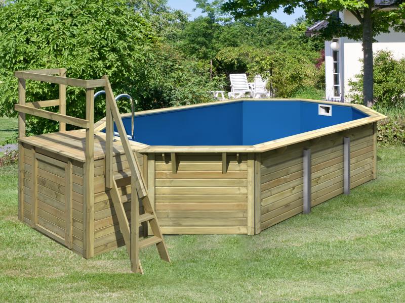 Karibu Pool Modell 4 X im Set mit Terrase kdi - Folie Blau - Image 2