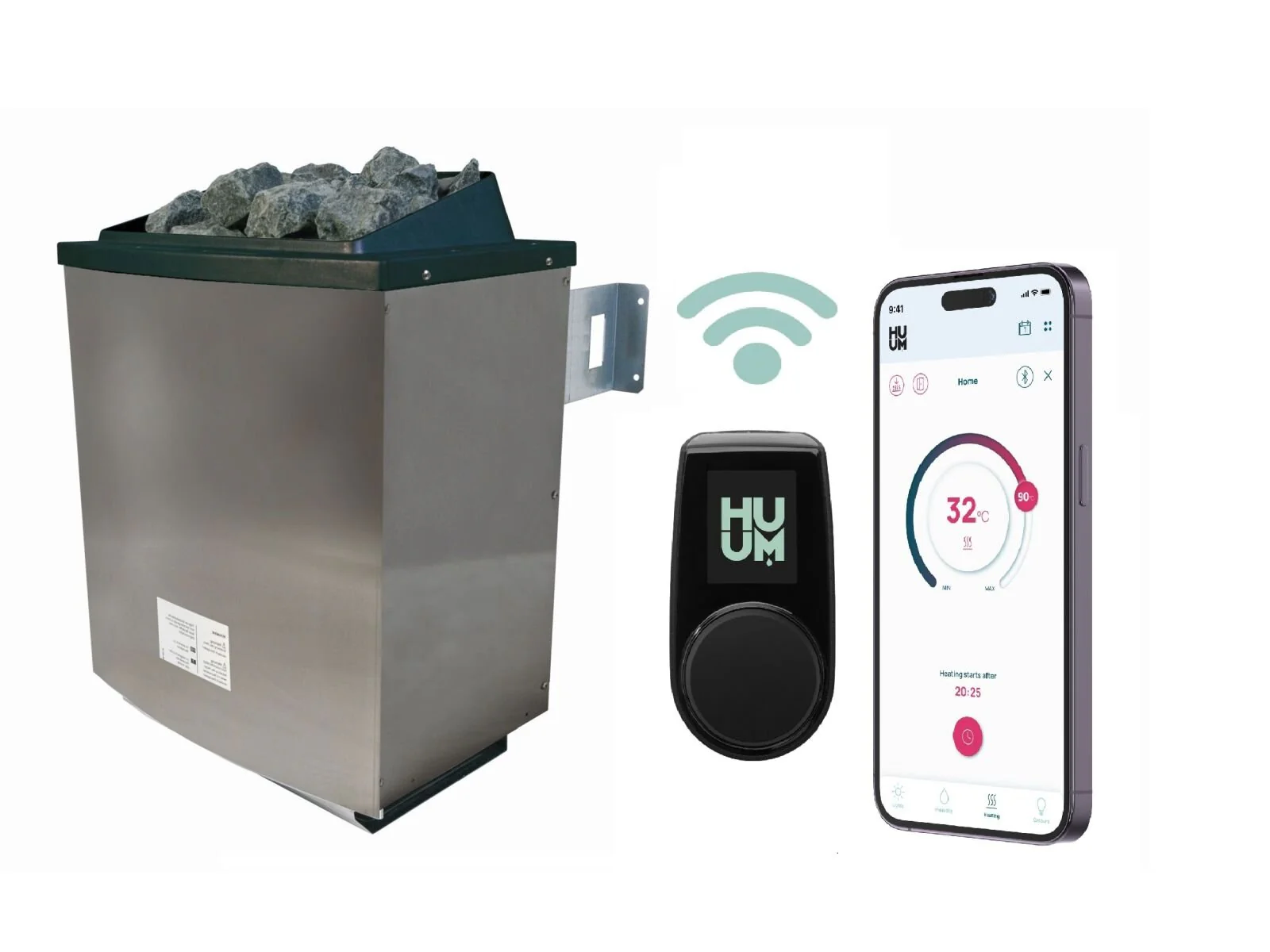 Karibu Sauna Ainur 3, 68 mm, inkl. 9 kW Ofen ext. Steuerung Wifi HUUM - ohne Dachkranz - - Image 8