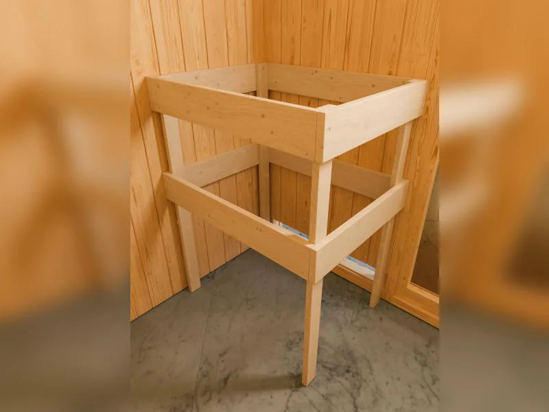 Karibu Sauna Antonia inkl. 9 kW Ofen integr. Steuerung mit klassischer Saunatür -ohne Dachkranz- - Image 6