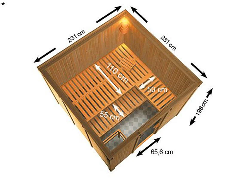 Karibu Sauna Arvika 68 mm inkl. 9 kW Bioofen ext. Strg - Image 3