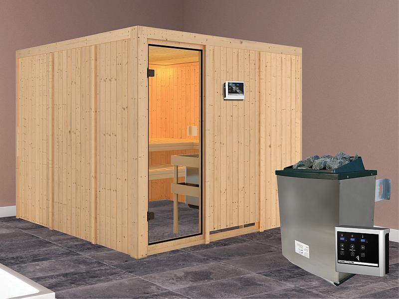 Karibu Sauna Arvika 68 mm inkl. 9 kW Ofen ext. Strg - Image 2