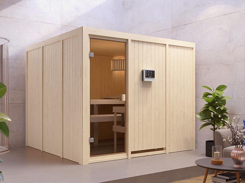 Karibu Sauna Arvika 68 mm inkl. 9 kW Ofen ext. Strg - Image 4