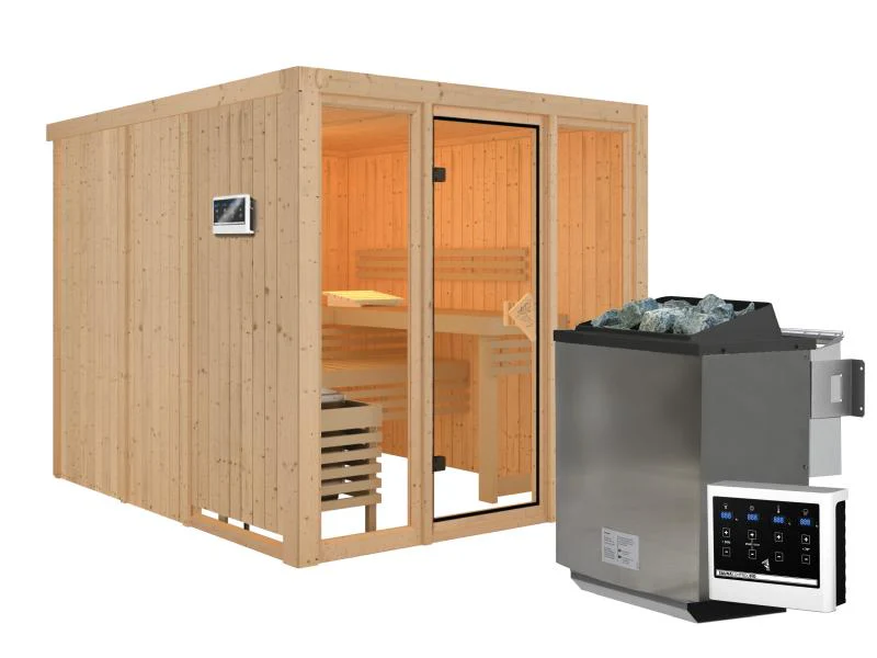 Karibu Sauna Askja 68 mm -9 kW Bioofen ext. Strg - Image 2