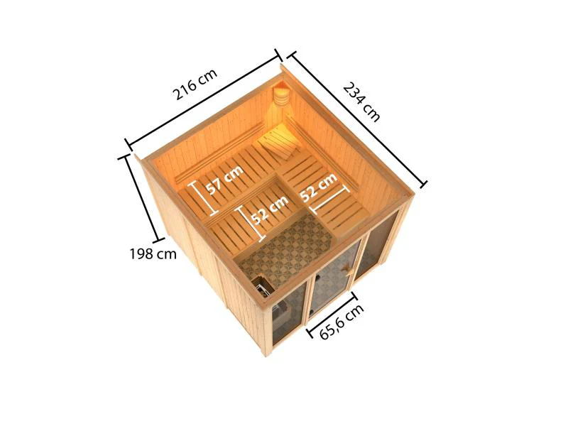 Karibu Sauna Askja 68 mm -9 kW Bioofen ext. Strg - Image 3
