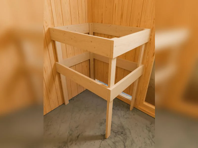Karibu Sauna Bodin inkl. 9 kW Bioofen externer Steuerung, mit energiesparender Saunatür - ohne Dachk - Image 7