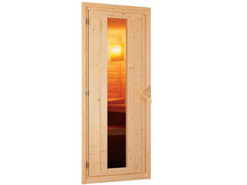 Karibu Sauna Bodin inkl. 9 kW Ofen integr. Steuerung, mit energiesparender Saunatür -ohne Dachkranz- - Image 7