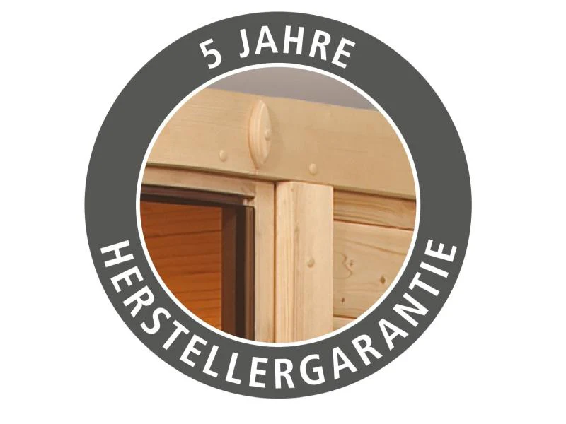 Karibu Sauna Carin inkl. 9 kW Ofen ext. Steuerung mit graphitfarbener Saunatür - mit Dachkranz - - Image 10