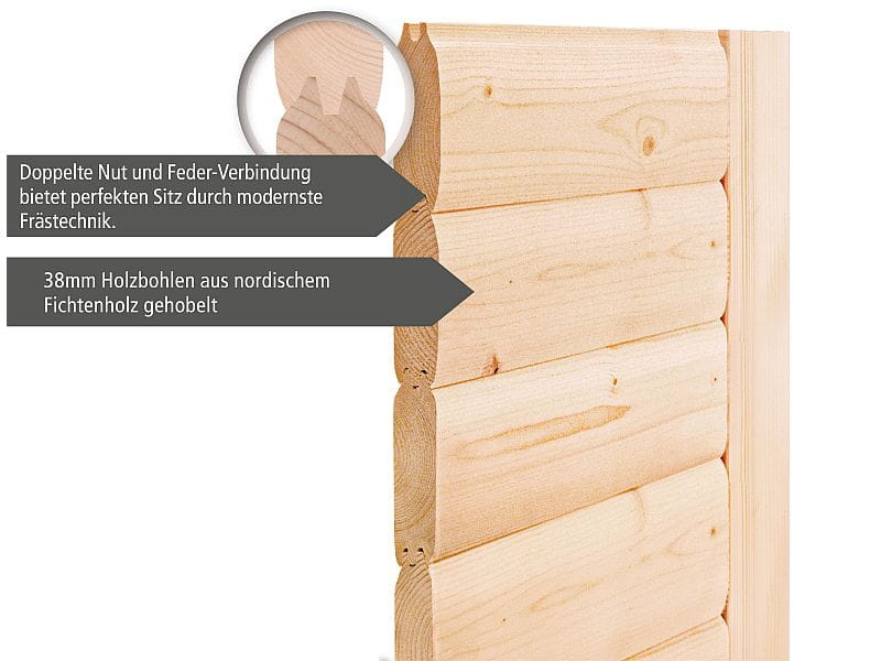 Karibu Sauna Elea mit Dachkranz 38 mm - Image 7