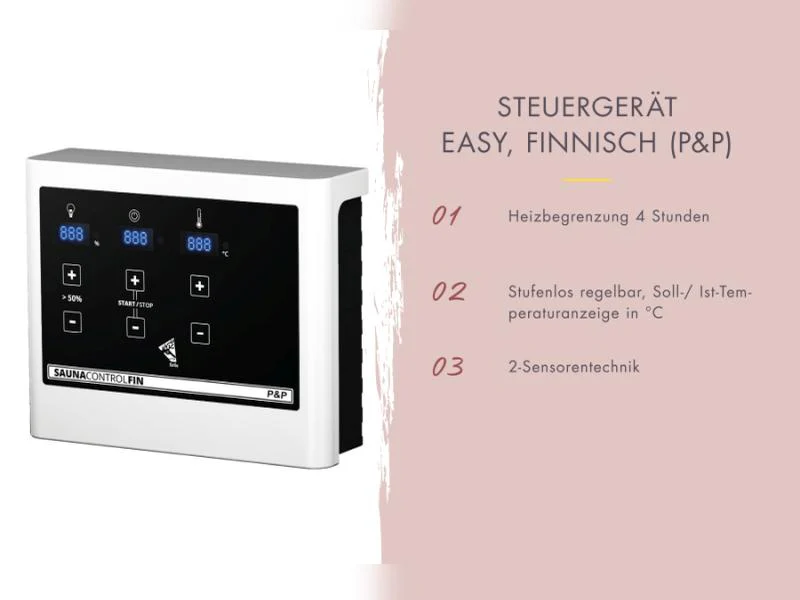 Karibu Sauna Irava 1 - inkl. 3,6 kW Ofen ext. Steuerung - Image 6