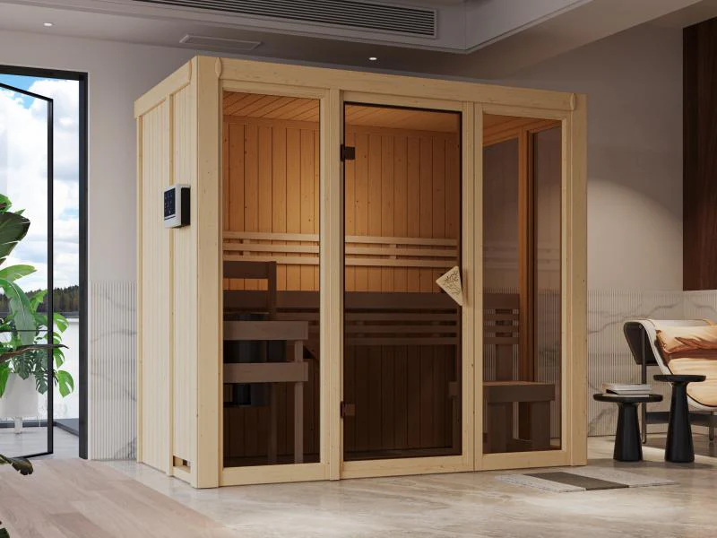 Karibu Sauna Irava 2 inkl. 3,6 kW Ofen ext. Steuerung - Image 3