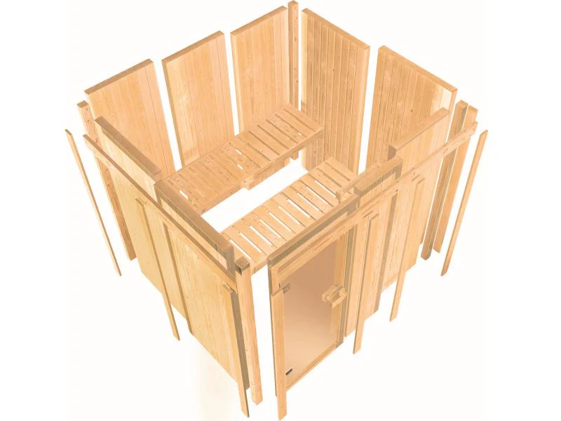 Karibu Sauna Irava 2 inkl. 3,6 kW Ofen integr. Steuerung - Image 8
