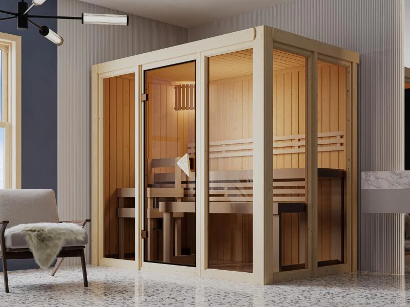 Karibu Sauna Irava 3 inkl. 3,6 kW Bioofen ext. Steuerung - Image 3