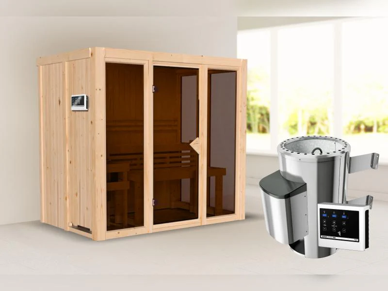 Karibu Sauna Irava 3 inkl. 3,6 kW Ofen ext. Steuerung