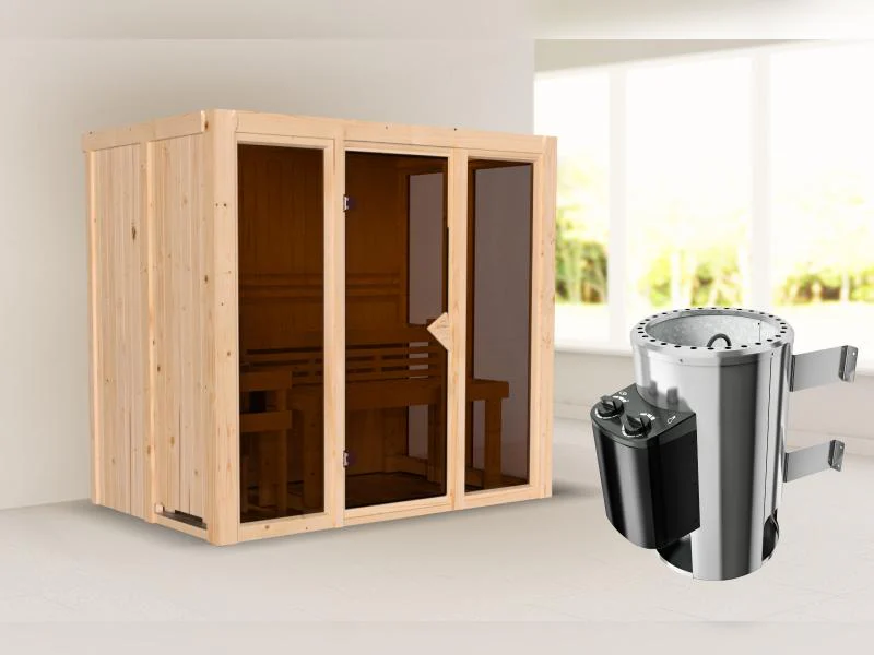 Karibu Sauna Irava 3 inkl. 3,6 kW Ofen integr. Steuerung