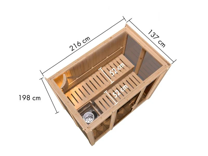Karibu Sauna Irava 3 - ohne Ofen - Image 4