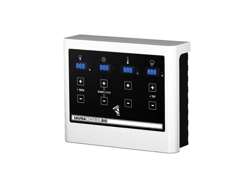 Karibu Sauna Jella inkl. 9 kW Bioofen ext. Steuerung mit klassischer Saunatür -mit Dachkranz- - Image 5