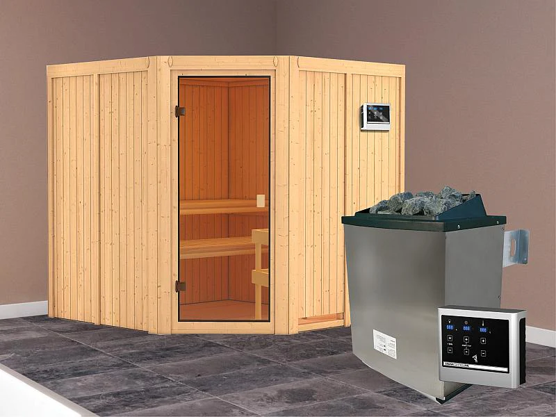 Karibu Sauna Kotka 68 mm inkl. 9 kW Ofen externe Steuerung - Image 2