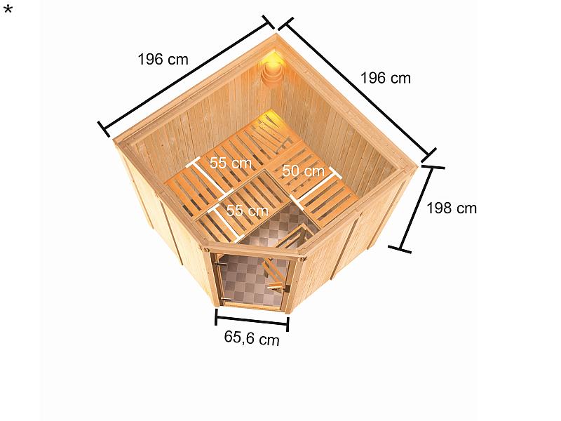 Karibu Sauna Kotka 68 mm inkl. 9 kW Ofen integrierte Steuerung - Image 3