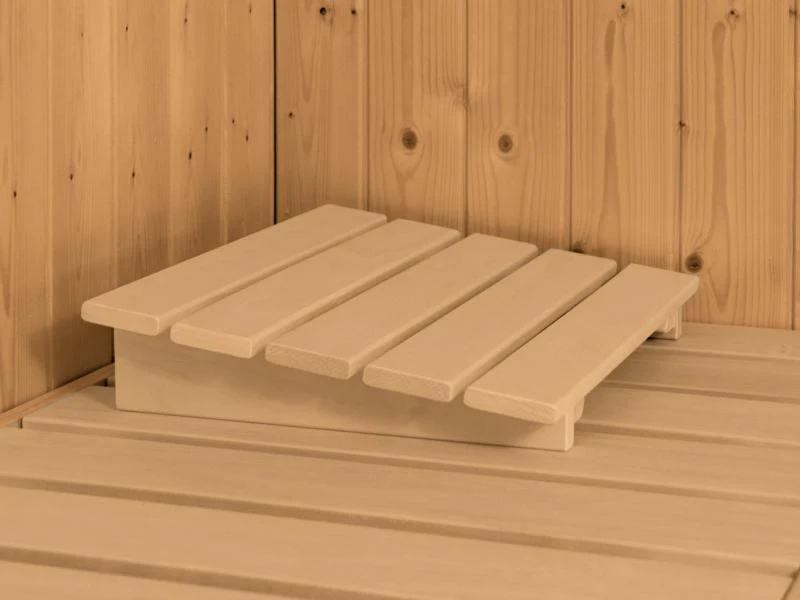 Karibu Sauna Larin inkl. 9 kW Ofen integrierte Steuerung mit moderner Saunatür - ohne Dachkranz - - Image 8
