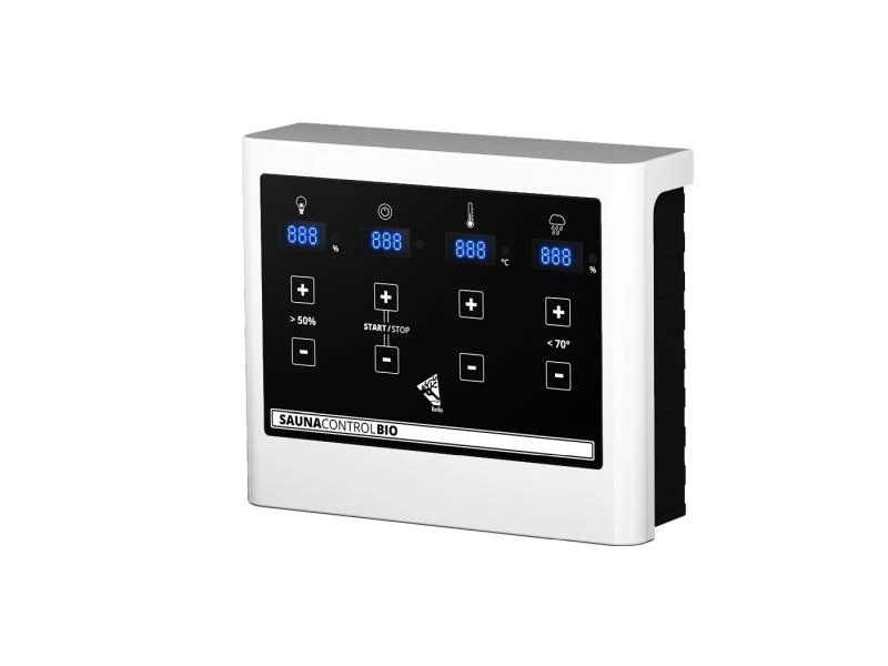 Karibu Sauna Larin inkl. 9kW Bioofen externe Steuerung, mit Klarglas-Ganzglastür -mit Dachkranz- - Image 5