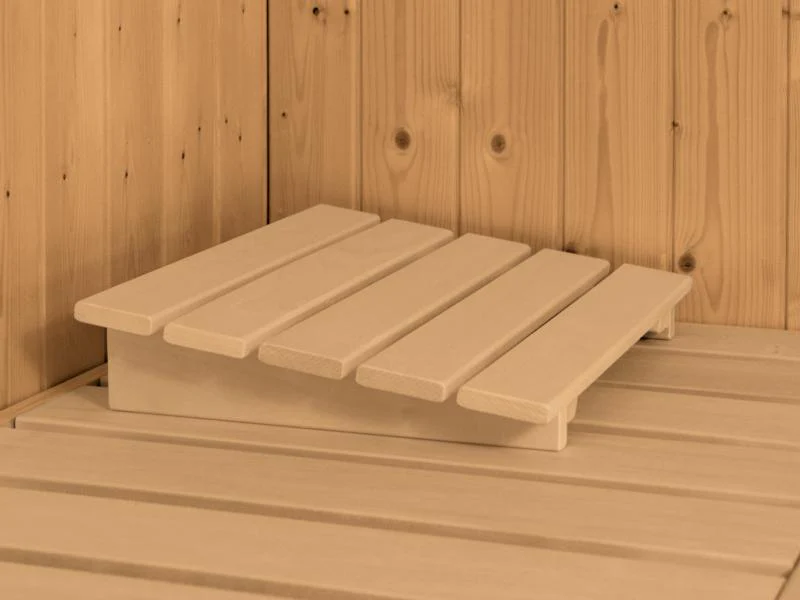 Karibu Sauna Larin inkl. 9kW Bioofen externe Steuerung, mit Klarglas-Ganzglastür -mit Dachkranz- - Image 9