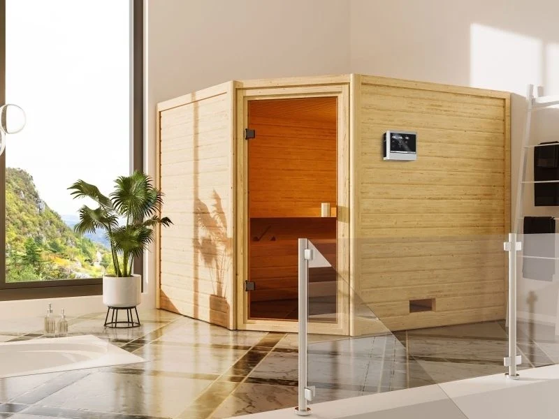 Karibu Sauna Lotta mit 9 kW Ofen ext. Strg 38 mm - Image 3