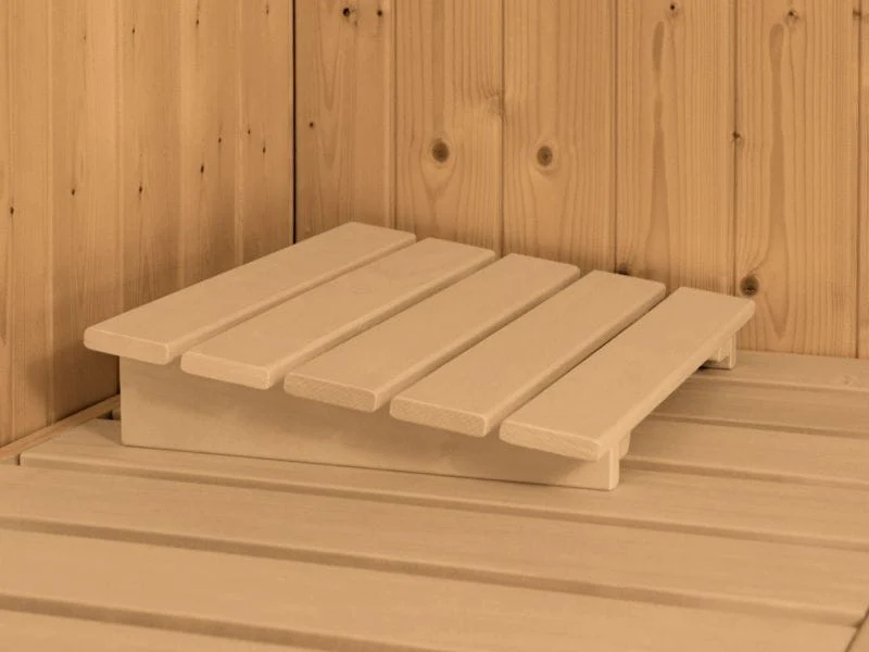 Karibu Sauna Malin inkl. 9-kW-Ofen mit externer Steuerung, ohne Dachkranz, mit moderner Saunatür - Image 7