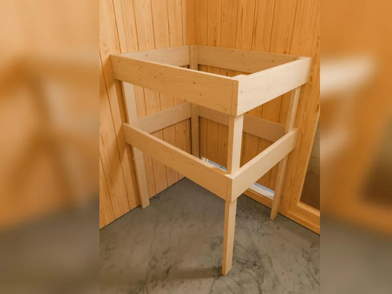 Karibu Sauna Mia inkl. 9 kW Ofen ext. Steuerung, mit moderner Saunatür -mit Dachkranz- - Image 6