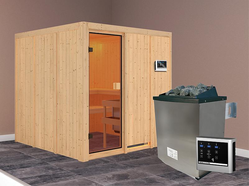 Karibu Sauna Oulu 68 mm inkl. 9 kW Ofen externe Steuerung - Image 2