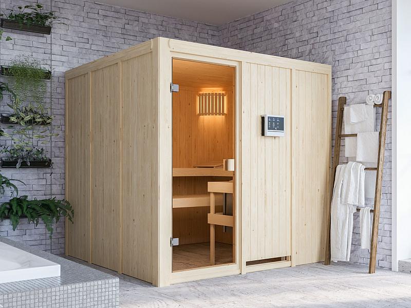 Karibu Sauna Oulu 68 mm inkl. 9 kW Ofen externe Steuerung - Image 4