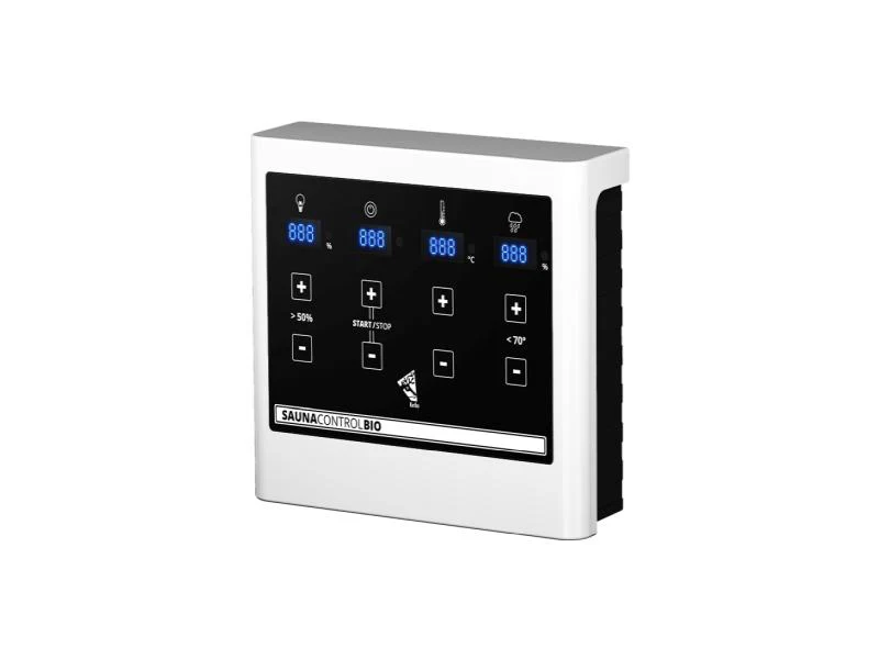 Karibu Sauna Sahib 1 inkl. 9 kW Bioofen ext. Steuerung, mit moderner Saunatür -mit Dachkranz- - Image 6