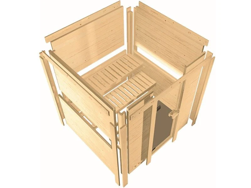 Karibu Sauna Sahib 1,ohne Ofen, mit klassicher Saunatür -ohne Dachkranz- - Image 10