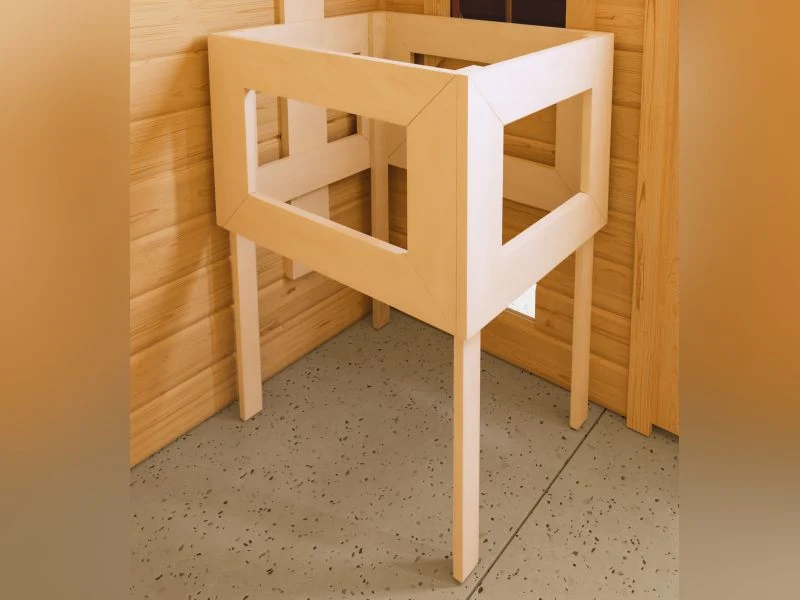 Karibu Sauna Sahib 2 inkl. 9-kW-Ofen mit externer Steuerung, mit Dachkranz, mit moderner Saunatür - Image 8