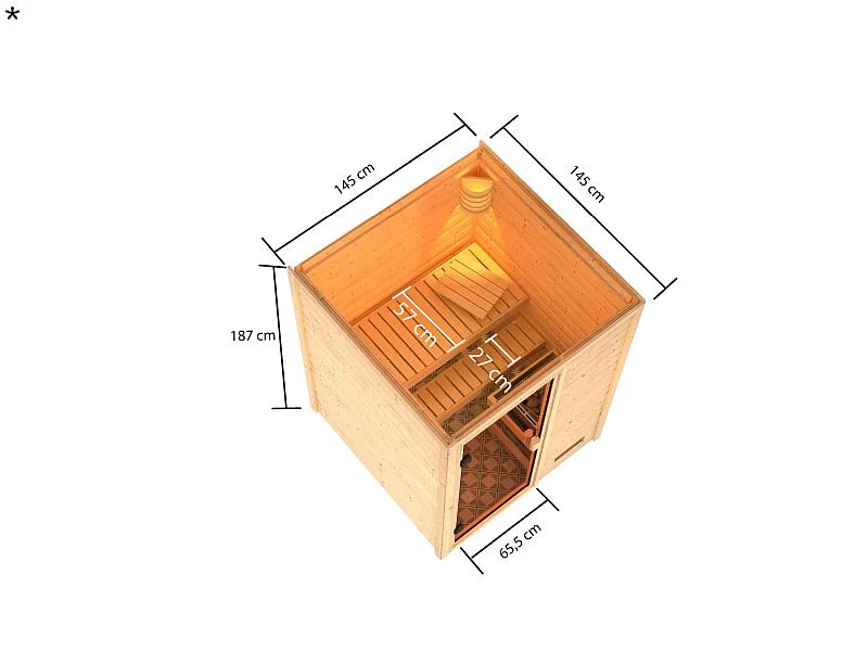 Karibu Sauna Sandra mit 3,6 kW Ofen ext. Strg - Image 3