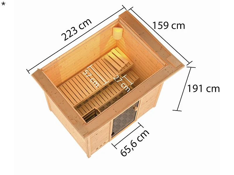 Karibu Sauna Selena mit Dachkranz 38 mm - Image 3