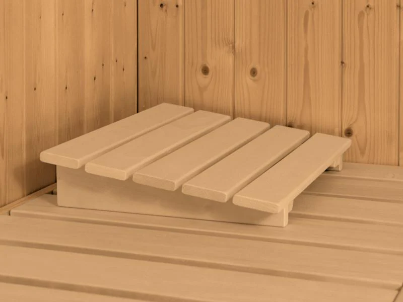 Karibu Sauna Siirin inkl. 9 kW Bioofen ext. Steuerung mit energiesparender Saunatür -mit Dachkranz- - Image 8