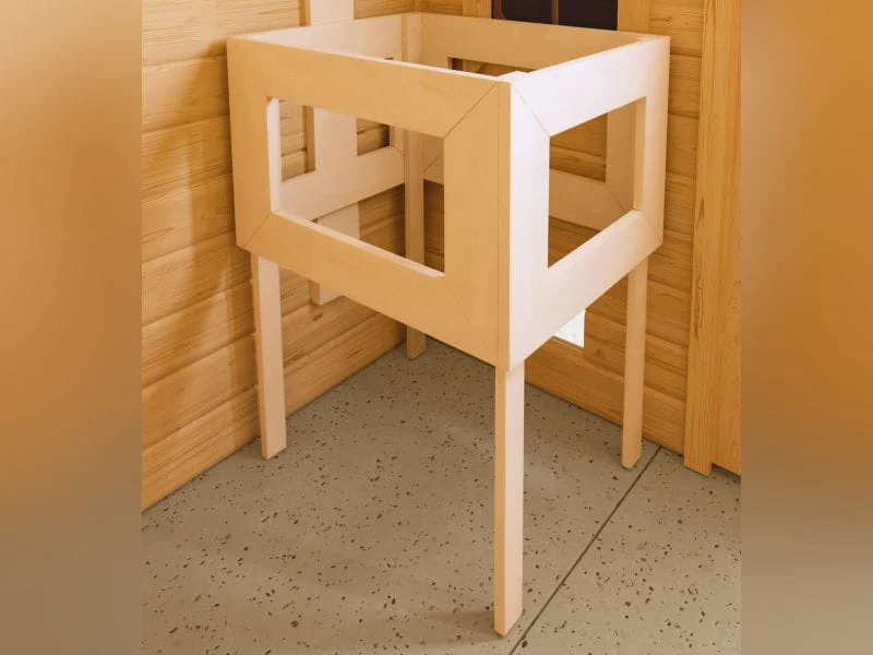 Karibu Sauna Sonara inkl. 9-kW-Bioofen mit externer Steuerung, mit Dachkranz, mit moderner Saunatür - Image 9