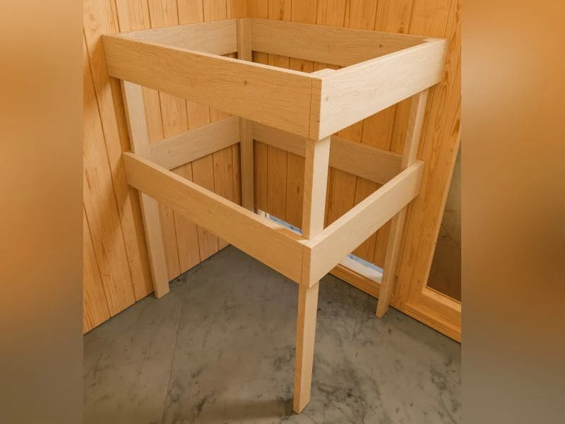 Karibu Sauna Taurin ohne Ofen, mit Dachkranz, mit Klarglas Ganzglastür - Image 7