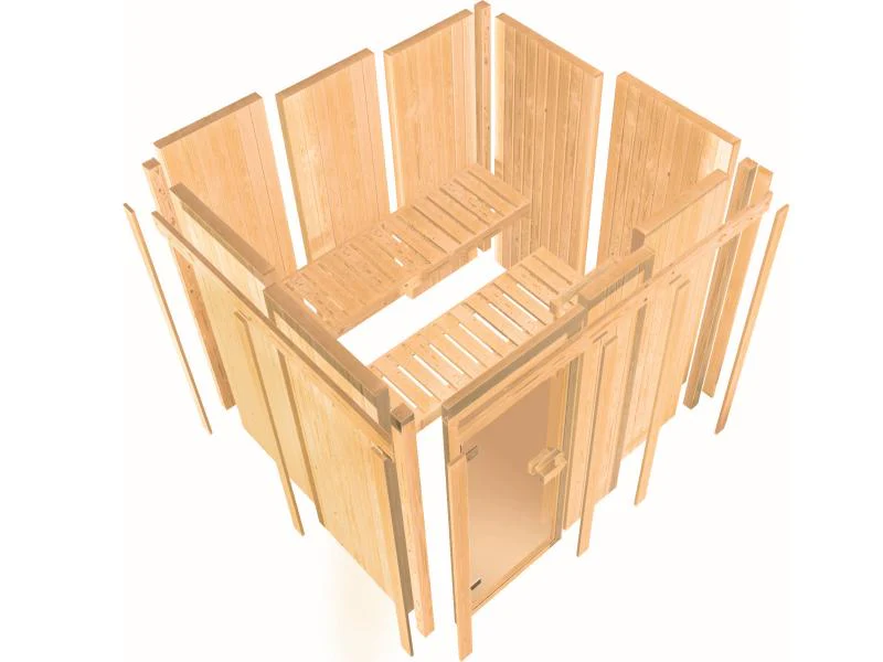 Karibu Sauna Tromsö 68 mm inkl. 9 kW Bioofen ext. Steuerung - Image 9