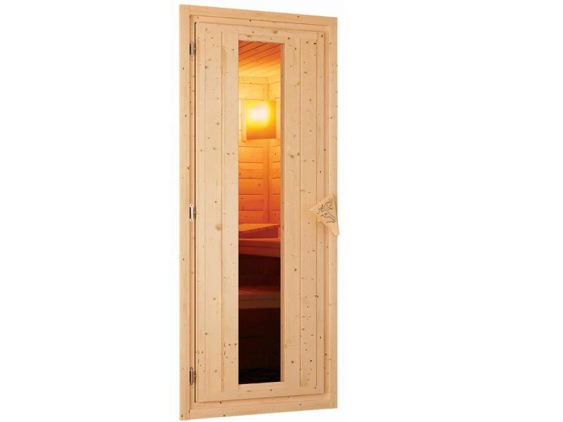 Karibu Sauna Variado inkl. 9 kW Bioofen ext. Steuerung, mit Energiespartür -mit Dachkranz- - Image 7