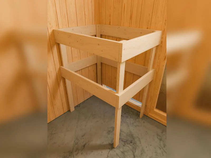 Karibu Sauna Variado inkl. 9 kW Bioofen ext. Steuerung, mit klassischer Saunatür -mit Dachkranz - Image 7