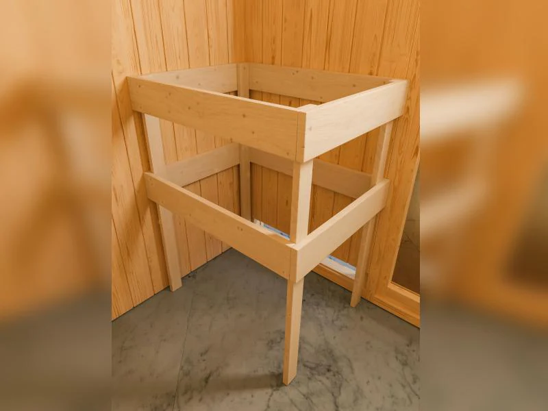 Karibu Sauna Variado inkl. 9 kW Ofen ext. Steuerung, mit klassischer Tür -mit Dachkranz- - Image 6